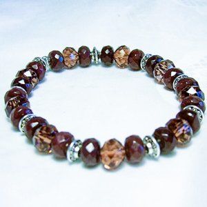 Cynthia Lynn "JANUARY'S CHILD" Ladies Garnet Birthstone Crystal Stretch Bracelet
